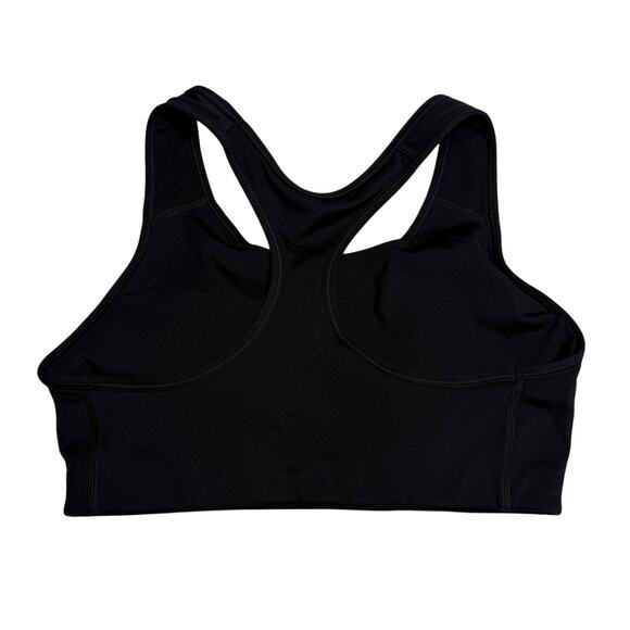 Nike Dri-Fit Sports Bra Womens Size Large Black White Swoosh Racerback Active - Picture 2 of 3